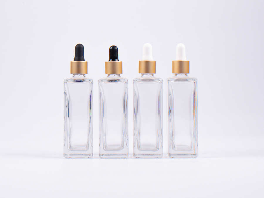 Klarglasflasche Miro 100ml - Pipette gold